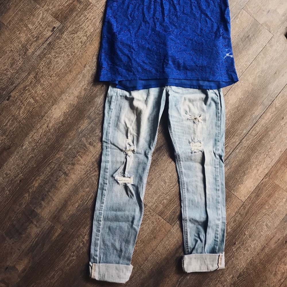 Distressed Light Wash Hollister Skinny Jeans